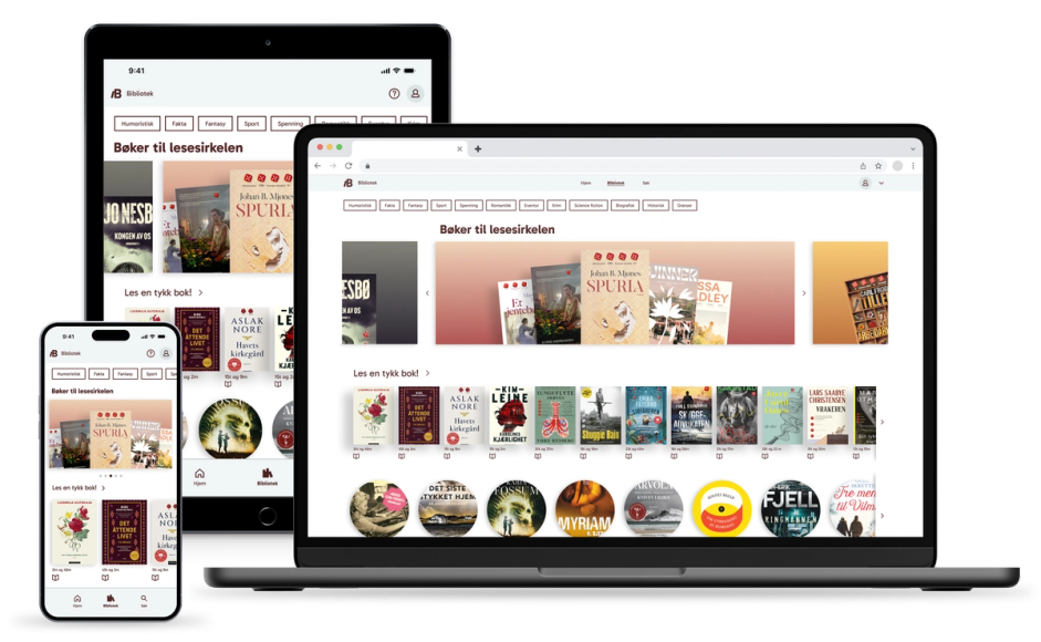 Biblio på mobil, nettbrett og i nettleseren