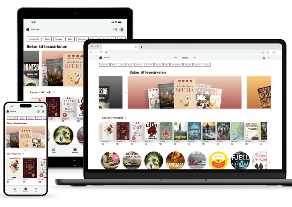 Illustrasjon for appen Biblio - lesebrett, mobil og PC