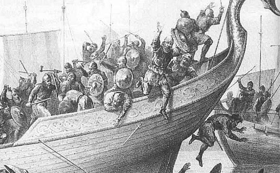 Slaget ved Svolder tegnet av Halfdan Egedius