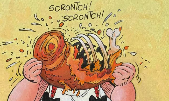 Obelix spiser villsvin