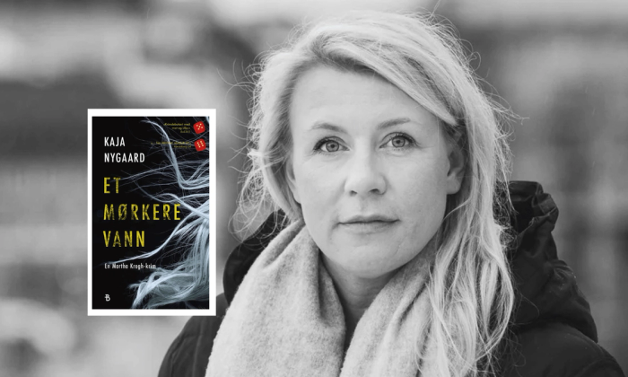 Foto: Kaja Gjersem Nygaard med bokcover.