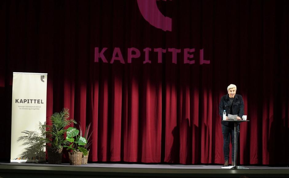 Karl Ove Knausgård i kinosal 1 på Sølvberget Foto: Åsmund Ådnøy