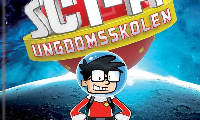 Bokkcover Sci-Fi ungdomsskolen. Ilustrasjon.