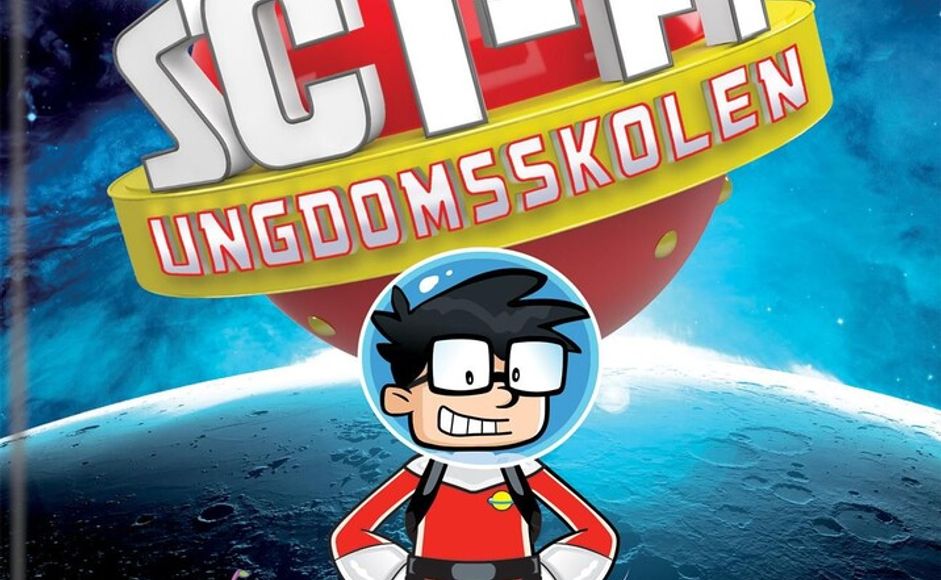 Bokkcover Sci-Fi ungdomsskolen. Ilustrasjon.