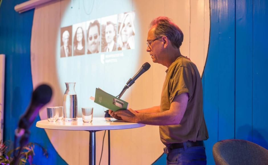 Finn Øglænd på Bokhuset under Kapittelfestivalen 2023