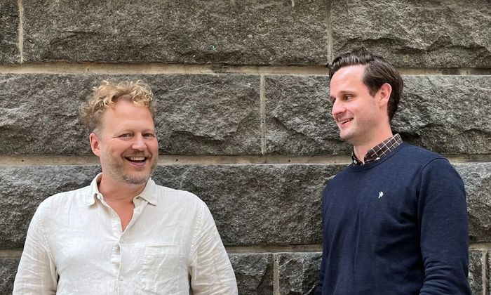 Tomas Gustafsson og Birk Magnussen i Sølvbergets foajé
