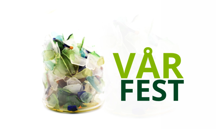 Vårfest profilbilde med et glass med glassbiter funnet i havet