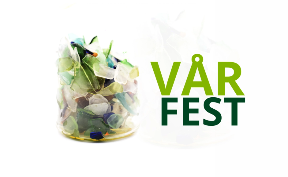 Vårfest profilbilde med et glass med glassbiter funnet i havet