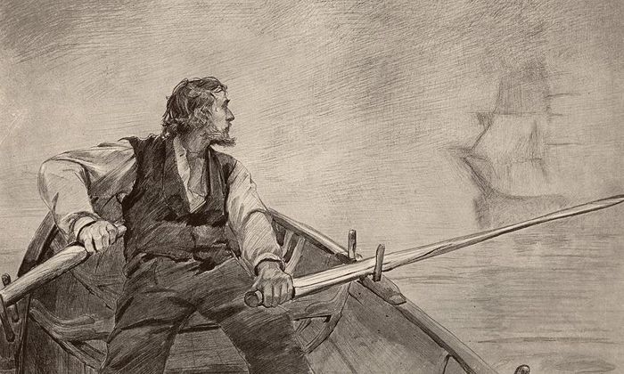 Terje Vigen illustrert av Christian Krogh (foto: Gyldendal Norsk Forlag)