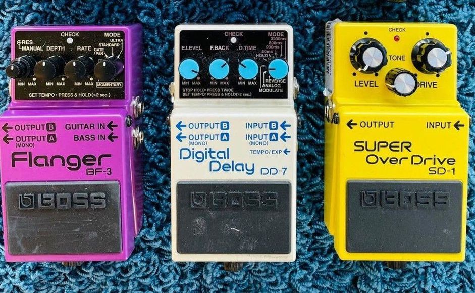 Tre effektpedaler