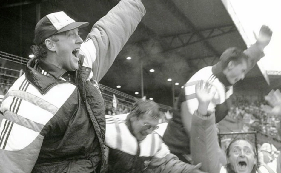 Viking-trener Benny Lennartsson under cupfinalen i 1989