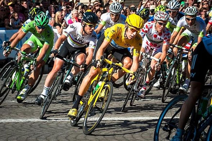 Syklister i sving av Tour de France