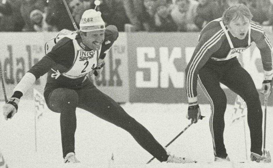 Oddvar Brå og Aleksander Zavjalov i VM-stafetten 1982