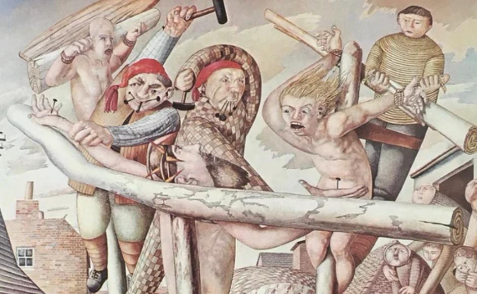 Fotografi av Stanley Spencers maleri "Crucifixion"