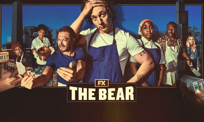 Collage av personer fra TV-serien The Bear