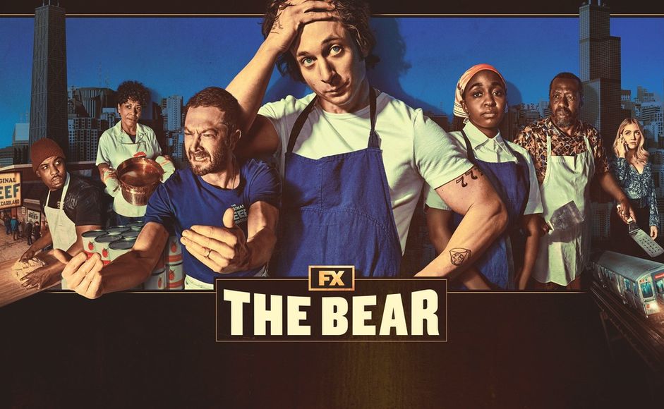 Collage av personer fra TV-serien The Bear