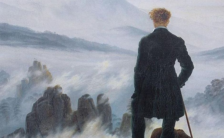 Fra maleriet «Vandreren over tåkehavet» av Caspar David Friedrich