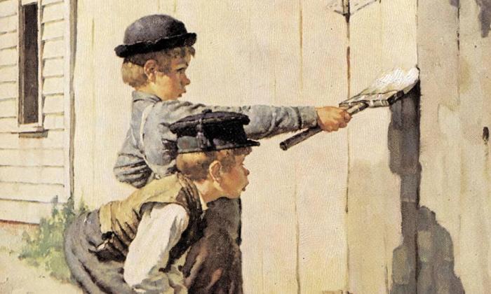 Forsiden av The adventures of Tom Sawyer av Mark Twain