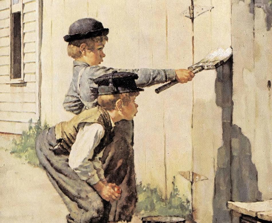 Mark Twains bok Tom Sawyer forsideutdrag