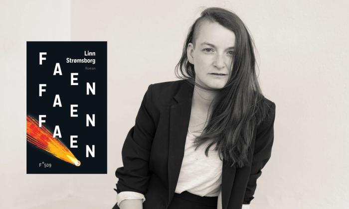 Linn Strømsborg med boka sin Faen faen faen