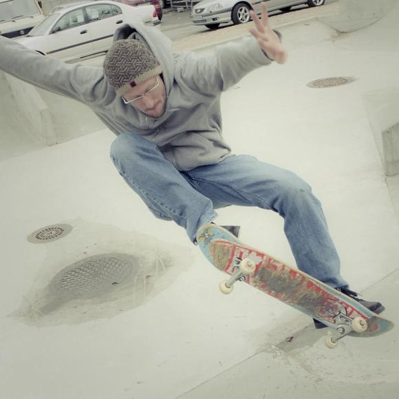 Arild Rossebø på skateboard